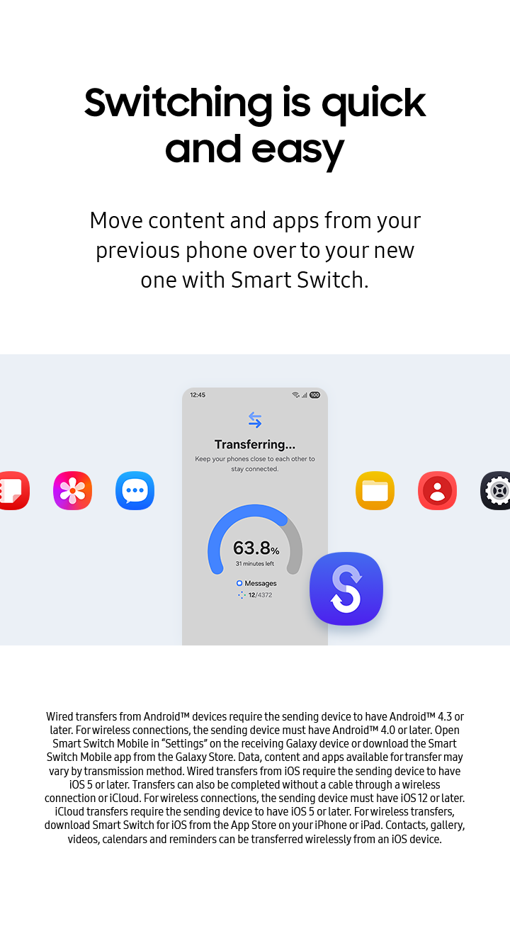 Switching is quick and easy - mobile