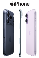 Three iPhones 17 Pro, iPhone air and iPhone17