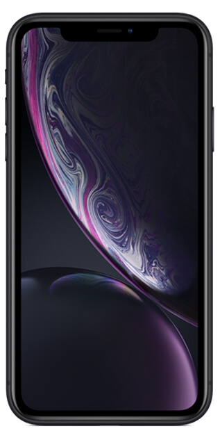 iPhone XR front facing in black