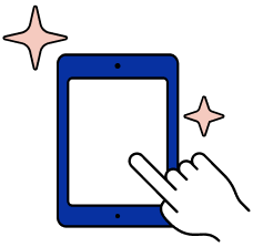 finger pointing on tablet